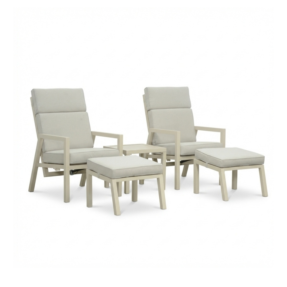 Oregon lounge balkonset - verstelbaar 2 personen | aluminium | beige | 5-delig