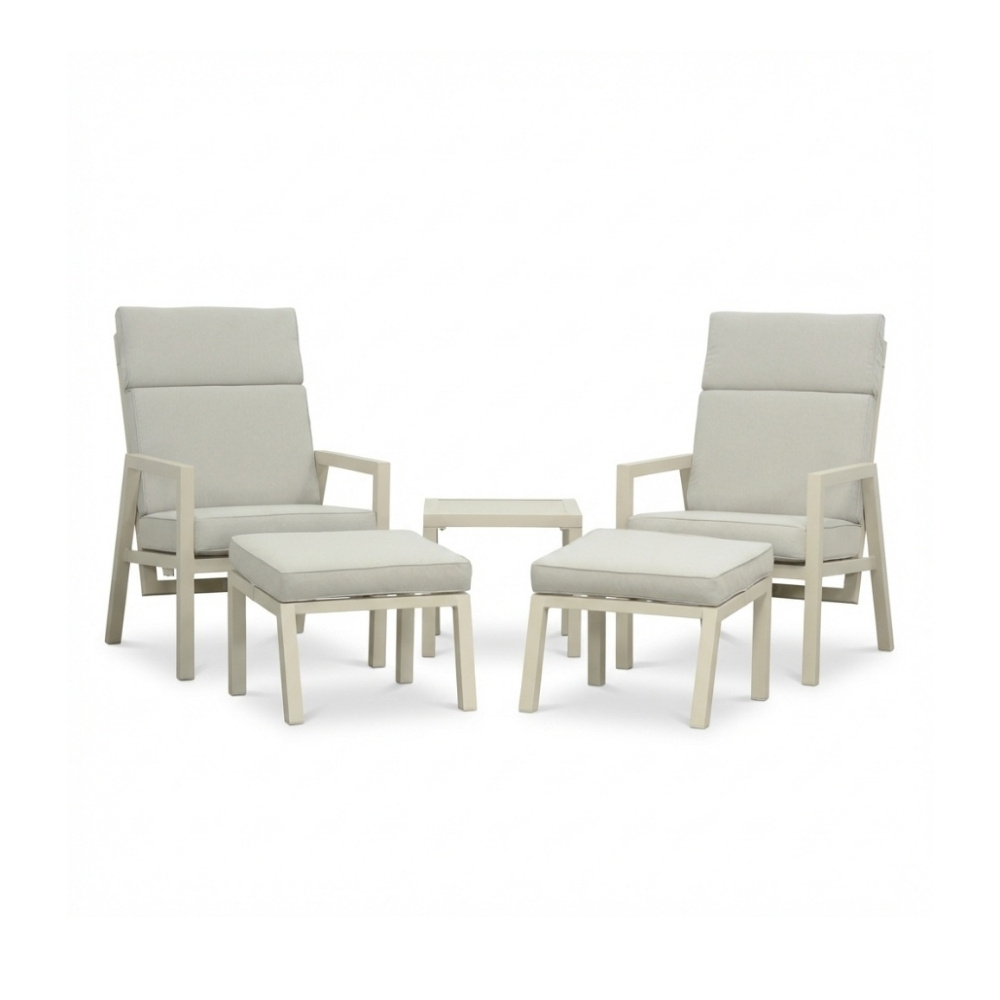 Oregon lounge balkonset - verstelbaar 2 personen | aluminium | beige | 5-delig