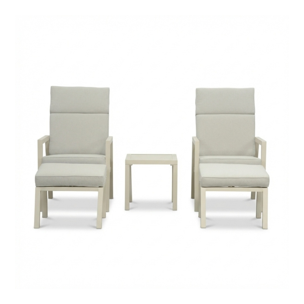 Oregon lounge balkonset - verstelbaar 2 personen | aluminium | beige | 5-delig