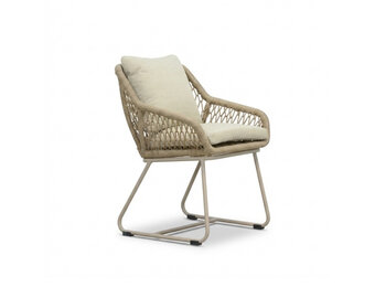 Portofino dining tuinstoel | touw + aluminium | Sandstone