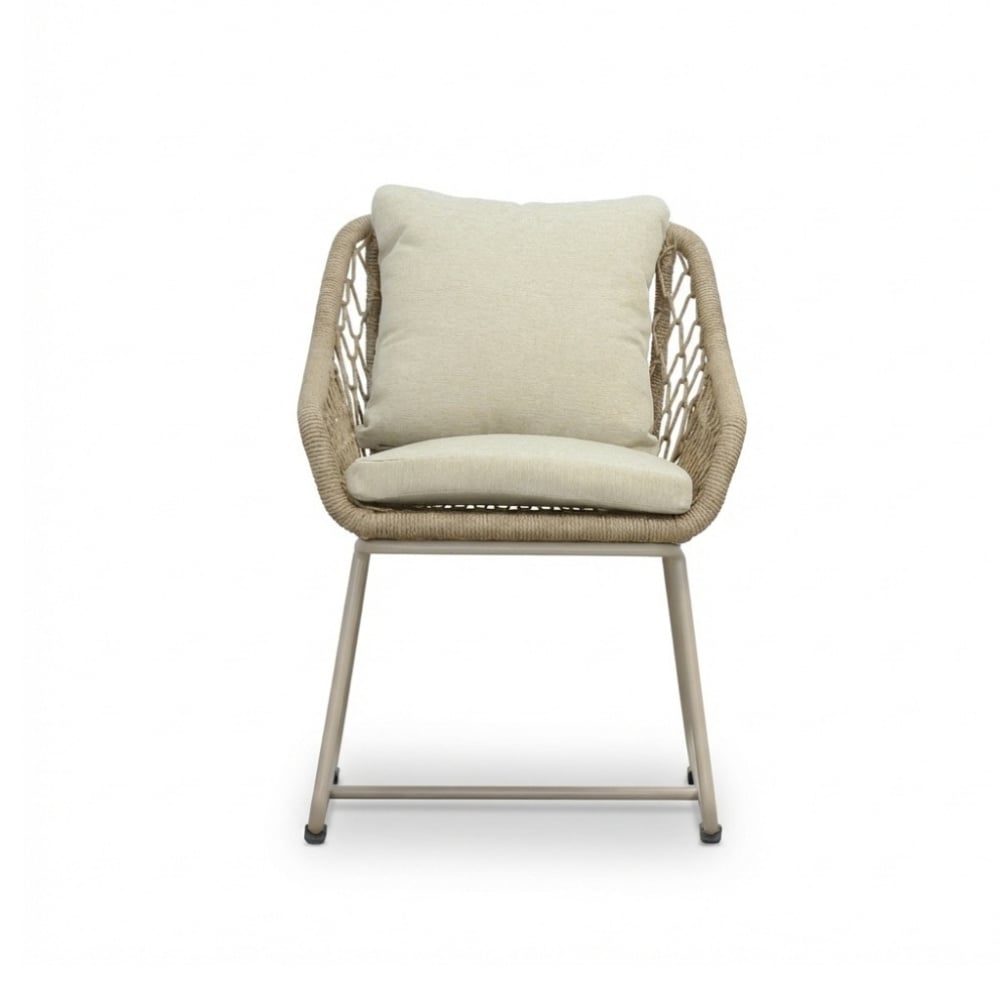 Portofino dining tuinstoel | touw + aluminium | Sandstone