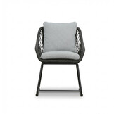 Portofino dining tuinstoel | touw + aluminium | Stone Grey