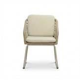 Tulum dining tuinstoel | touw + aluminium | Sandstone