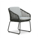 Tulum dining tuinstoel | touw + aluminium | Stone Grey