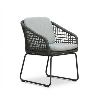 Tulum dining tuinstoel | touw + aluminium | Stone Grey