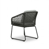 Tulum dining tuinstoel | touw + aluminium | Stone Grey