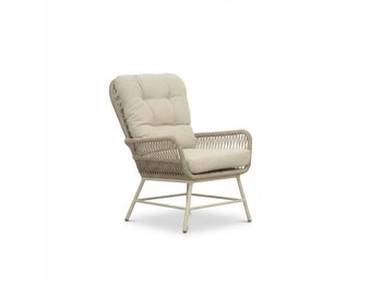 Dex loungestoel | touw + aluminium | Almond Beige