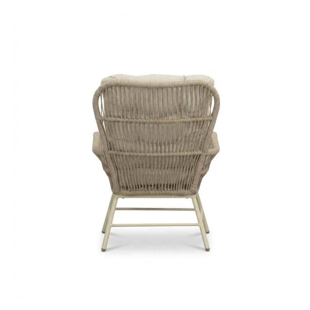 Dex loungestoel | touw + aluminium | Almond Beige
