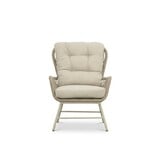 Dex loungestoel incl. voetenbank | touw + aluminium | Almond Beige