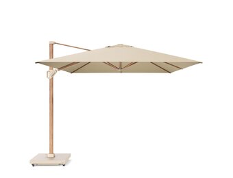 Challenger T² zweefparasol - premium doek | 400x300cm | Champagne/Teak look
