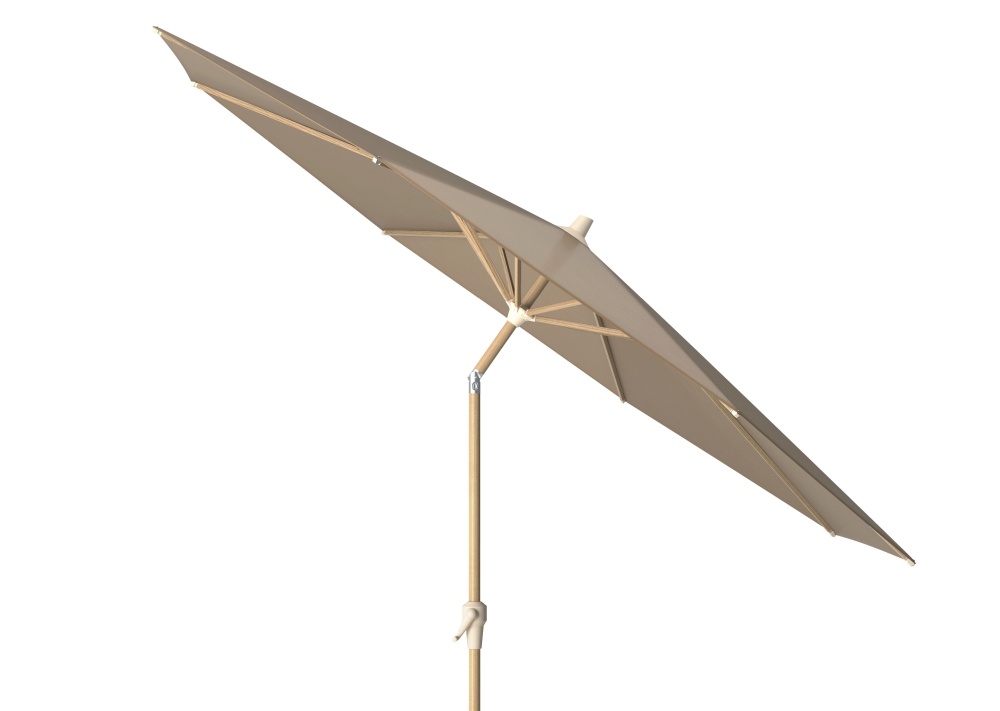 Riva stokparasol taupe/Teak look | Ø300cm rond