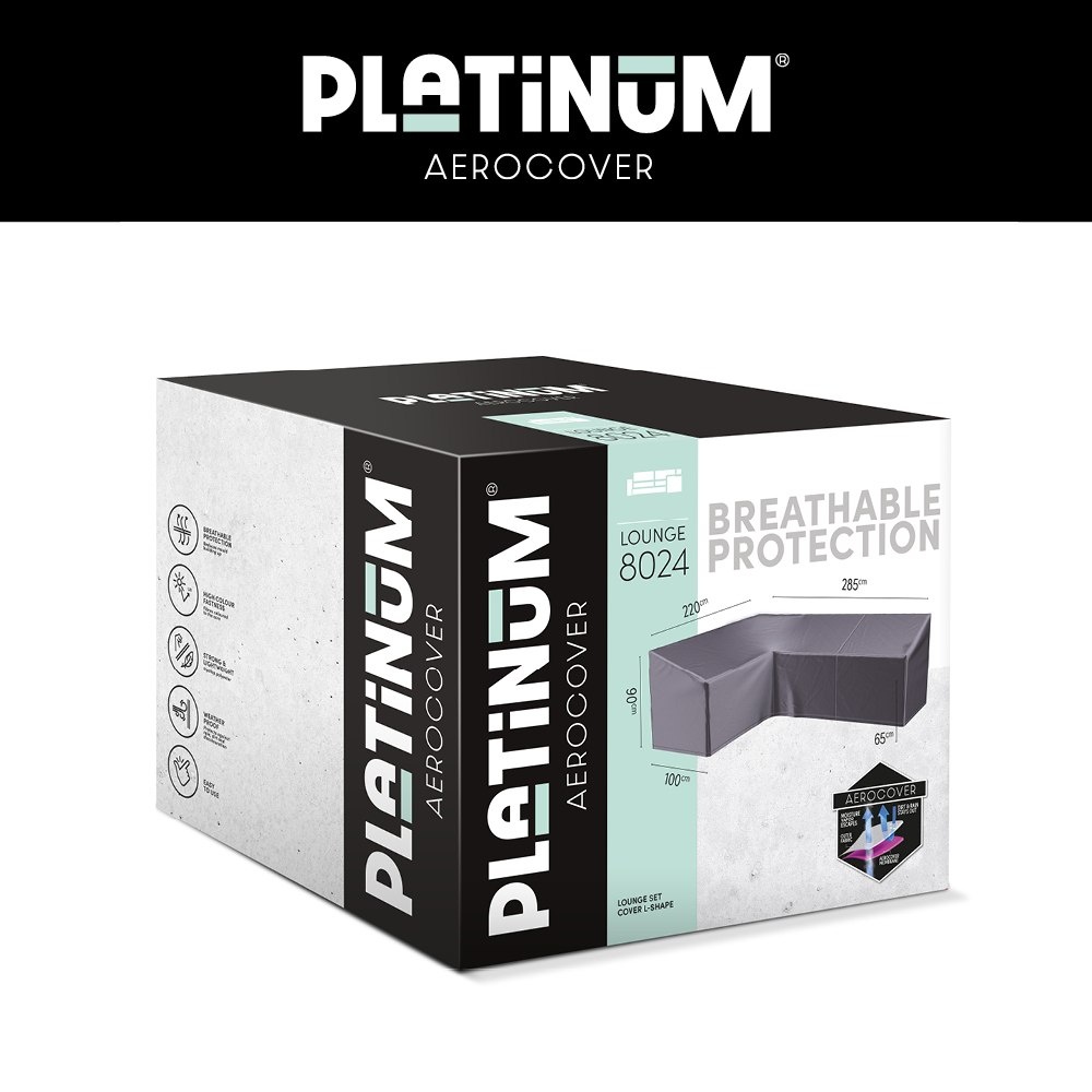 Loungesethoes L-vorm hoge rug 285x220x100xH65/90cm links