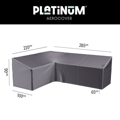 Loungesethoes L-vorm hoge rug 285x220x100xH65/90cm links