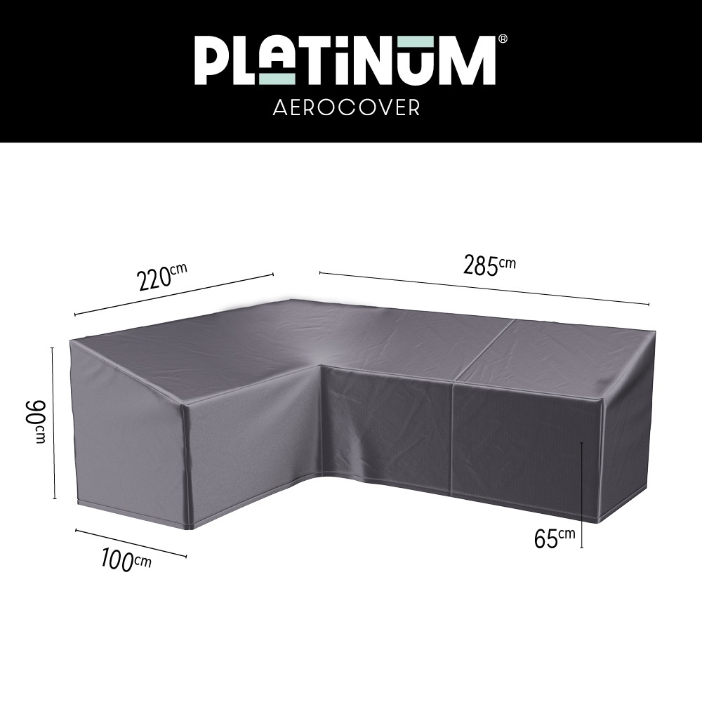 Loungesethoes L-vorm hoge rug 285x220x100xH65/90cm links