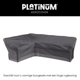 Loungesethoes L-vorm hoge rug 285x220x100xH65/90cm links