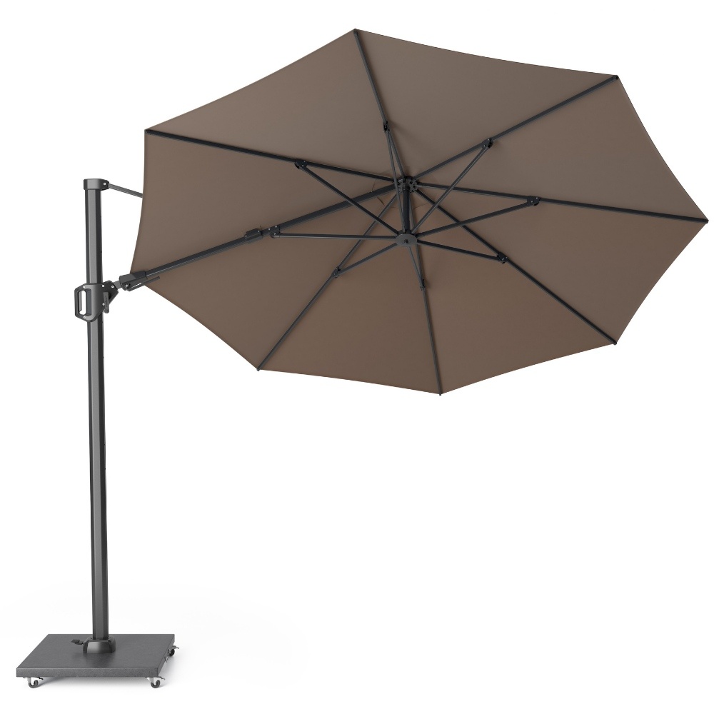 Challenger T² zweefparasol - premium doek | Ø350cm rond | Havana
