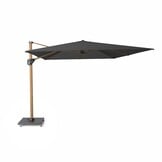 Challenger T¹ zweefparasol - premium doek | 400x300cm | Faded Black/Teak look