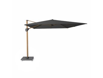 Challenger T² zweefparasol - premium doek | 400x300cm | Faded Black/Teak look