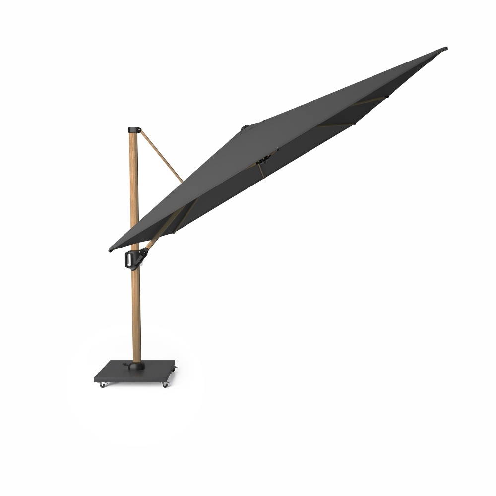 Challenger T¹ zweefparasol - premium doek | 400x300cm | Faded Black/Teak look