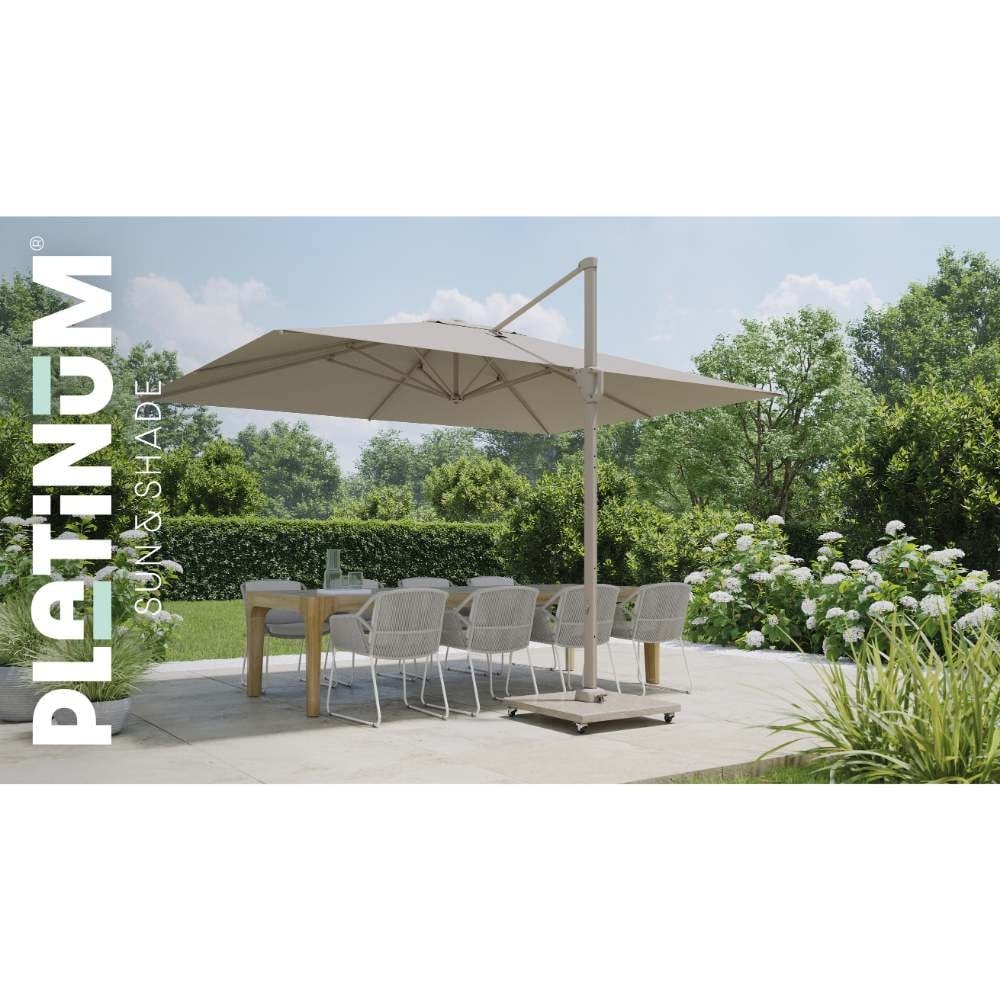 Challenger T² zweefparasol - premium doek | 400x300cm | Champagne/Sandstone