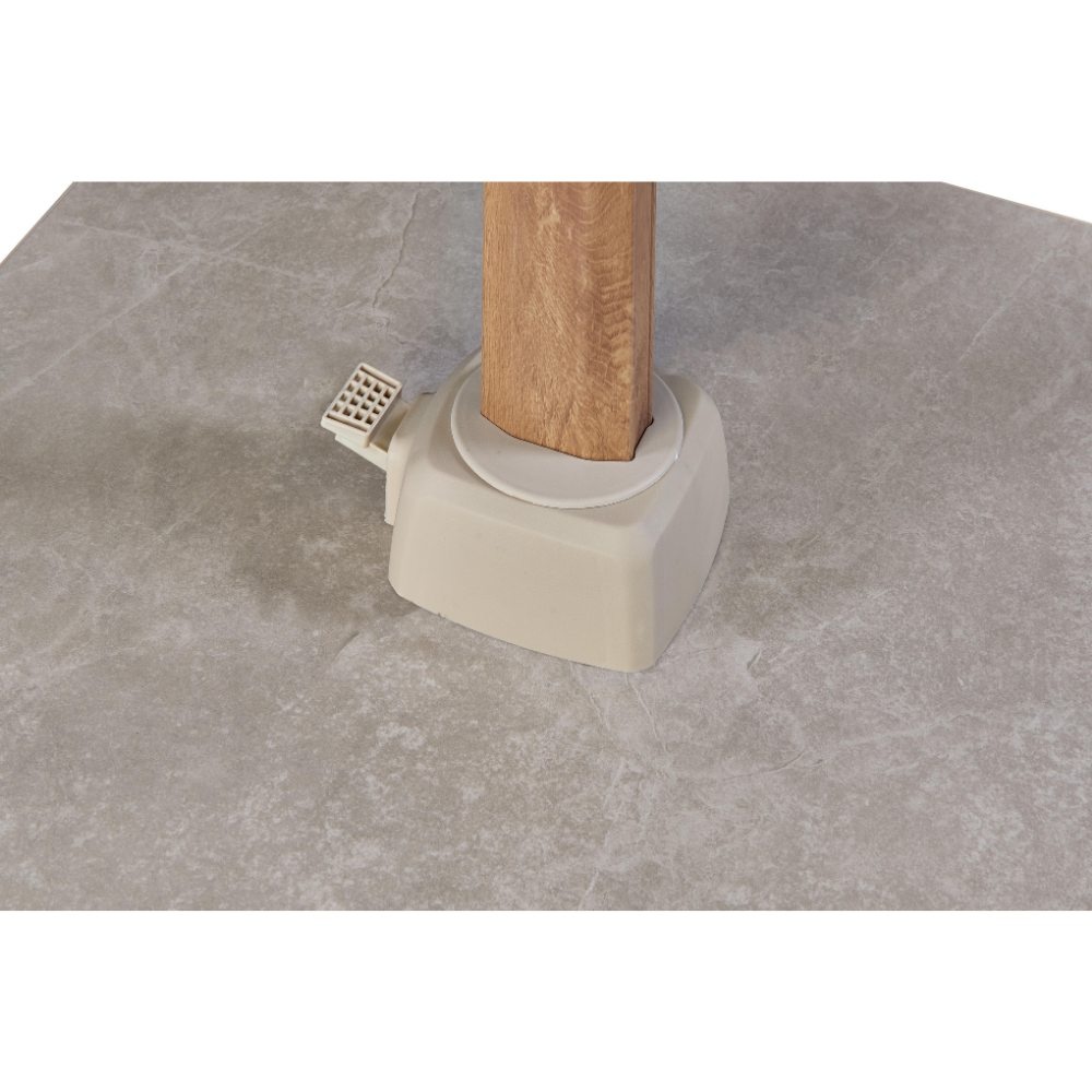 Challenger T² zweefparasol - premium doek | Ø350cm rond | Champagne/Teak look