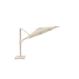 Challenger T² zweefparasol - premium doek | Ø350cm rond | Champagne/Teak look