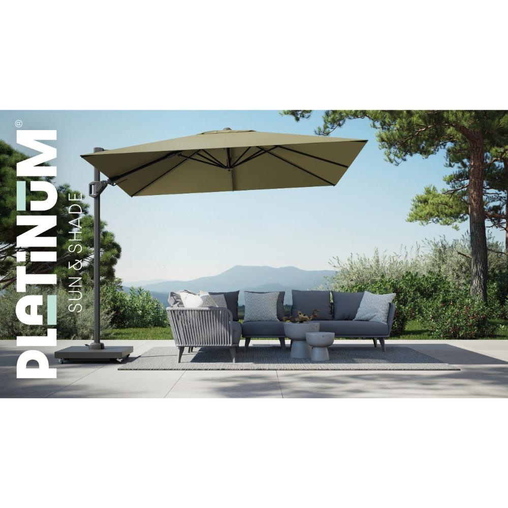 Challenger T² zweefparasol - premium doek | 300x300cm | Lush Green