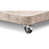 Venezia ronde hoek parasolvoet 120kg met zwenkwielen | graniet | beige