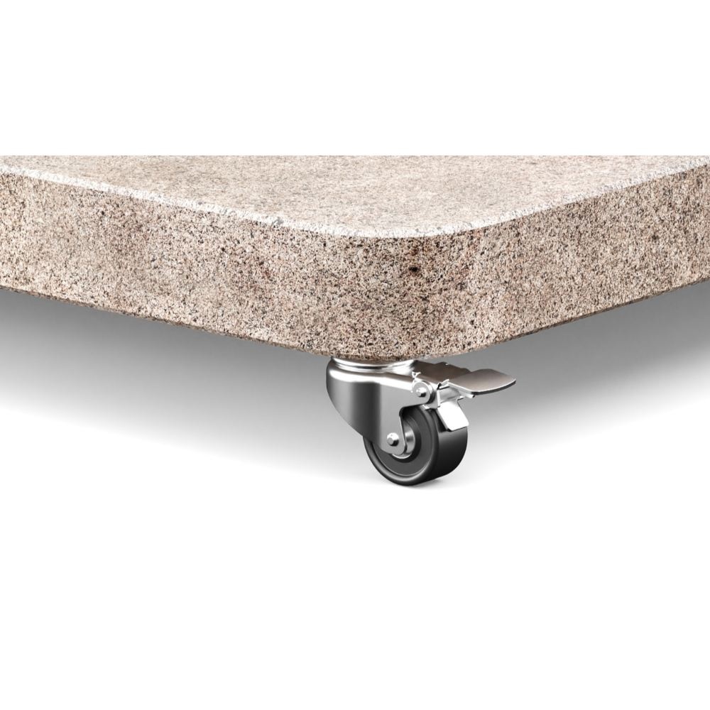Venezia ronde hoek parasolvoet 120kg met zwenkwielen | graniet | beige