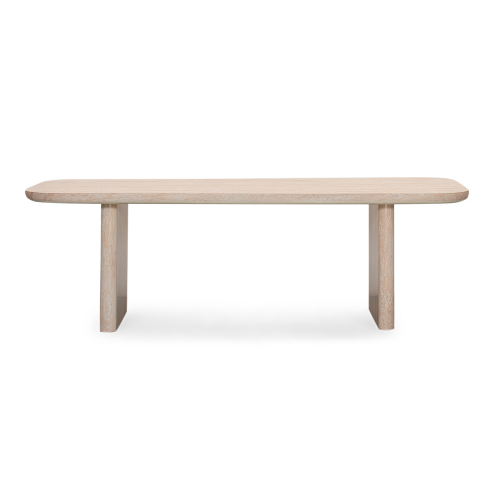 Mees/Bella zand dining tuinset | 6 personen | travertin + touw | 240cm