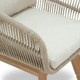 Mees/Bella zand dining tuinset | 6 personen | travertin + touw | 240cm