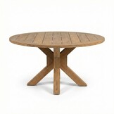 Genua/Bella zand dining tuinset | 5 personen | teakhout + touw | 140cm rond