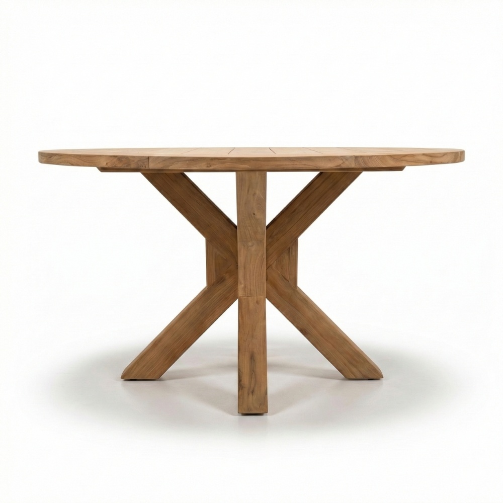 Genua/Bella zand dining tuinset | 4 personen | teakhout + touw | 120cm rond