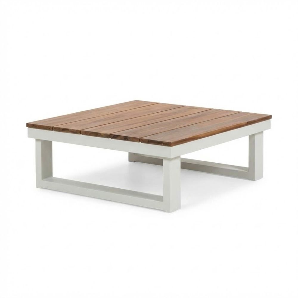 Canyon loungetafel | aluminium + hardhout | wit afbeelding