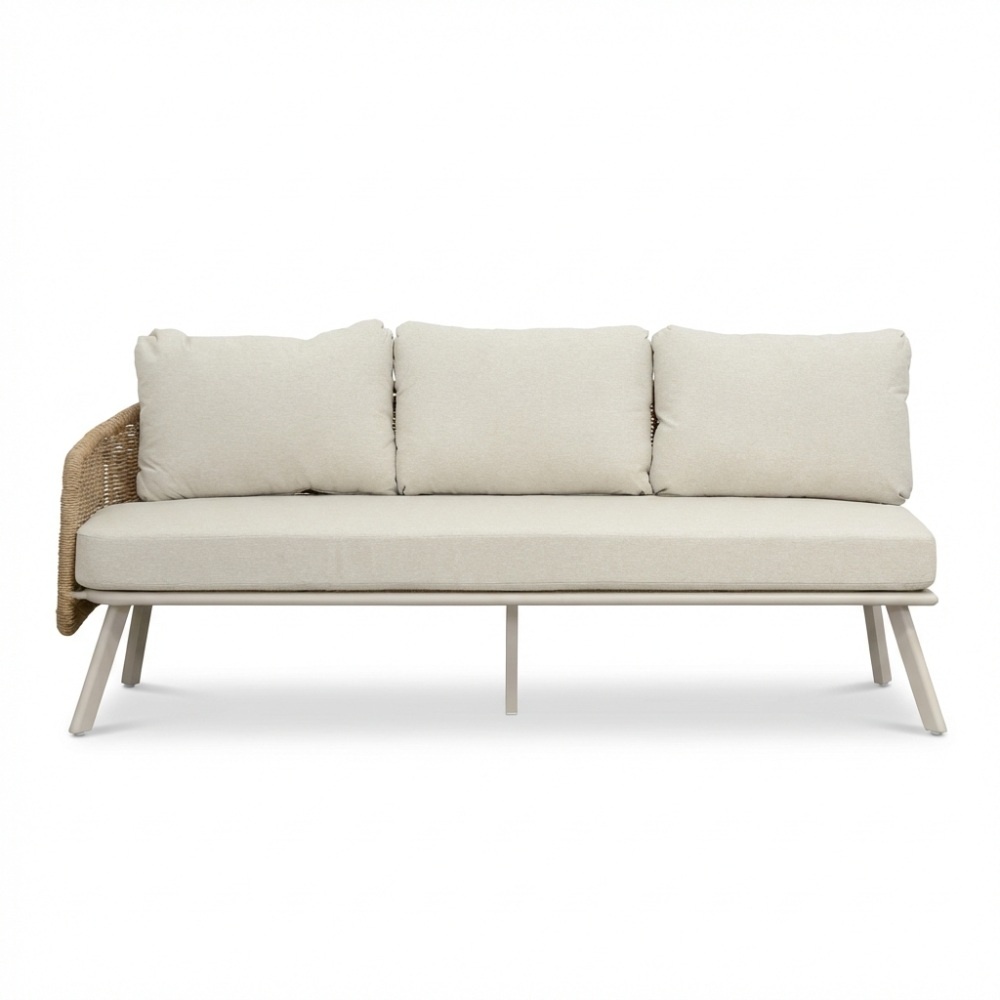 Bologna hoek loungeset 6 personen | wicker + aluminium | beige | 5-delig - 272x214cm