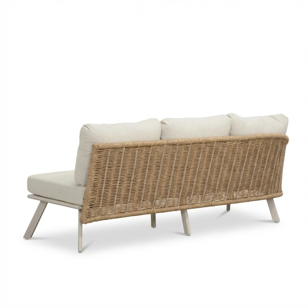Bologna hoek loungeset 6 personen | wicker + aluminium | beige | 5-delig - 272x214cm