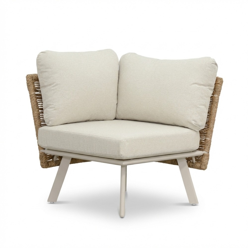 Bologna hoek loungeset 6 personen | wicker + aluminium | beige | 5-delig - 272x214cm