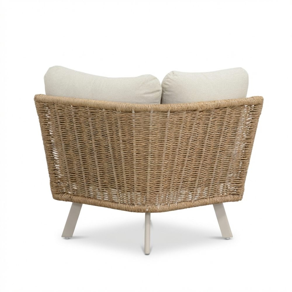 Bologna hoek loungeset 6 personen | wicker + aluminium | beige | 5-delig - 272x214cm
