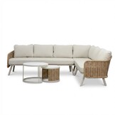 Bologna hoek loungeset 6 personen | wicker + aluminium | beige | 5-delig - 272x214cm