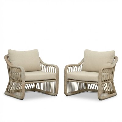 Bruno loungestoel tuin set van 2 | wicker | Mexican Sand
