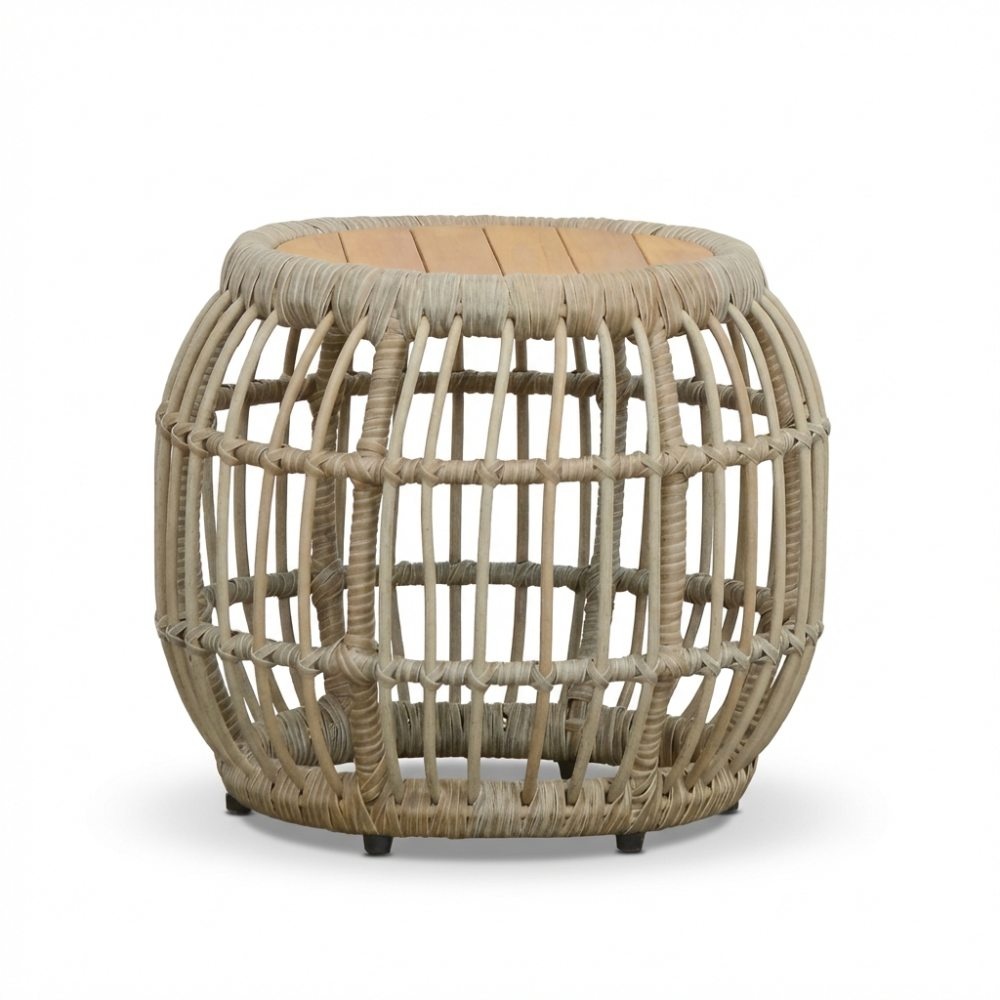 Bruno lounge balkonset 2 personen | wicker + teakhout | Mexican Sand | 5-delig