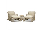 Bruno lounge balkonset 2 personen | wicker + teakhout | Mexican Sand | 5-delig