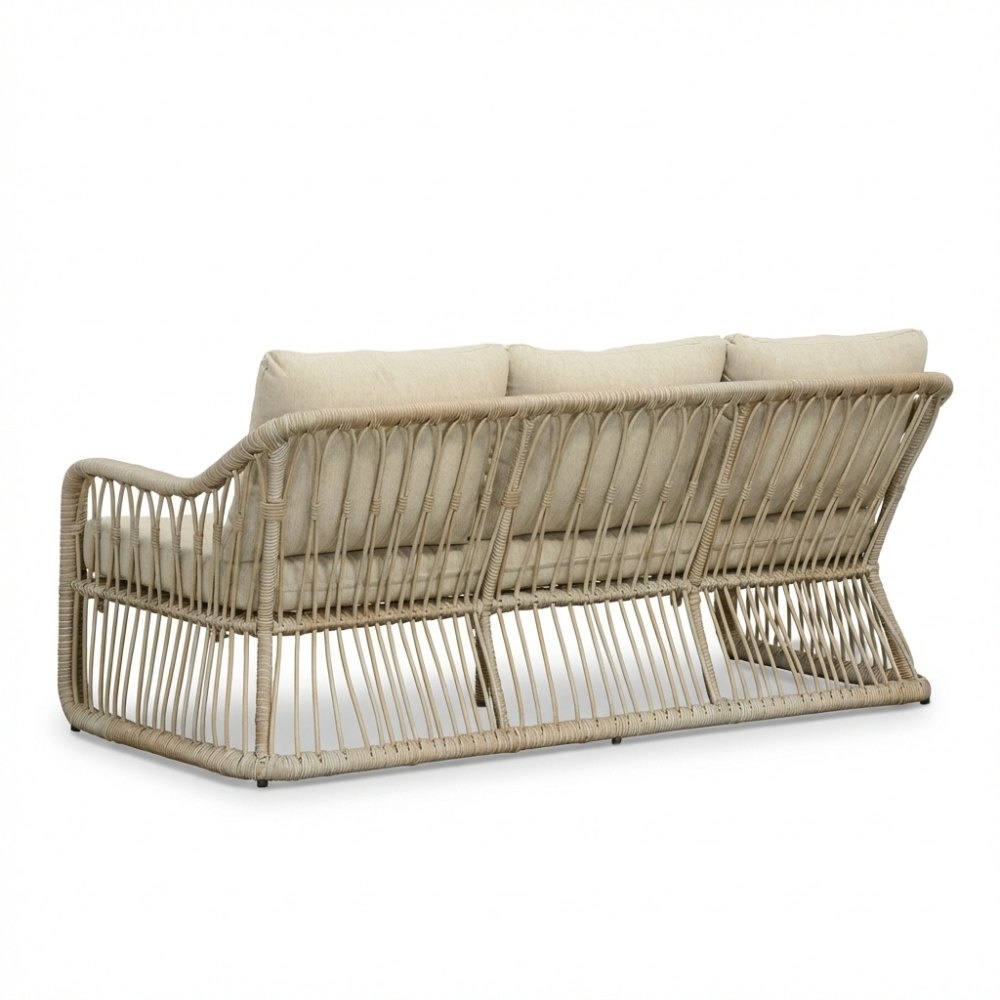 Bruno stoel-bank loungeset 5 personen incl. tafel | wicker | Mexican Sand | 4-delig