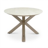 Calma dining tuintafel 8 personen | sintered stone + aluminium | Marble Latte | 280cm ovaal