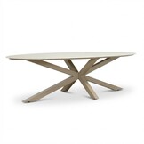 Calma dining tuintafel 8 personen | sintered stone + aluminium | Marble Latte | 280cm ovaal