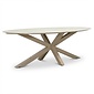 LUX outdoor living Calma dining tuintafel 6 personen | sintered stone + aluminium | Marble Latte | 240cm ovaal