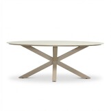 Calma dining tuintafel 4 personen | sintered stone + aluminium | Marble Latte | 200cm ovaal