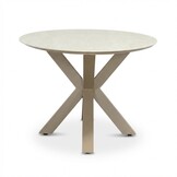 Calma dining tuintafel 4 personen | sintered stone + aluminium | Marble Latte | 200cm ovaal