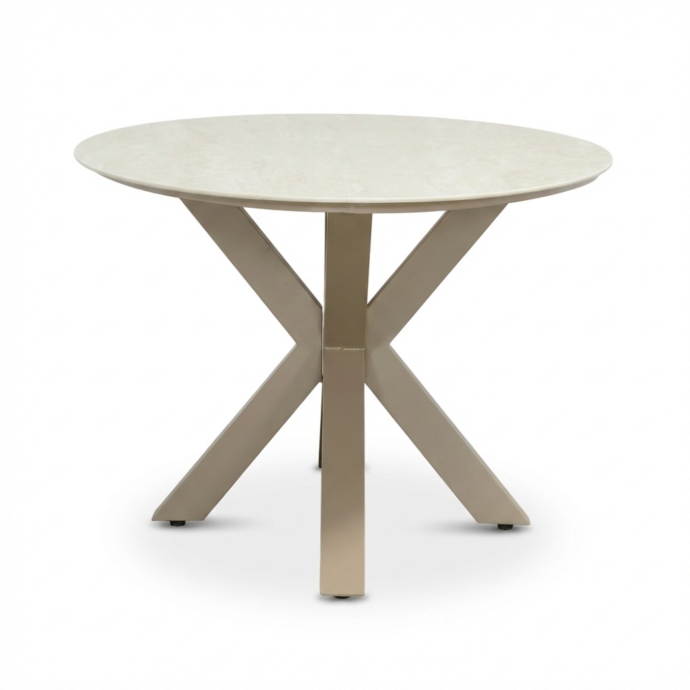 Calma dining tuintafel 4 personen | sintered stone + aluminium | Marble Latte | 200cm ovaal