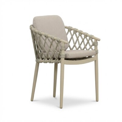 Cleveland dining tuinstoel | aluminium + touw | beige